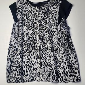 Worthington Black and White Plus Size Blouse